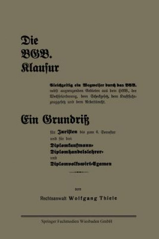 Libro Die Bgb. Klausur Wolfgang Thiele
