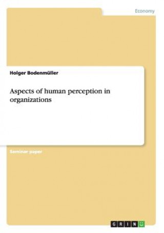 Könyv Aspects of human perception in organizations Holger Bodenmüller