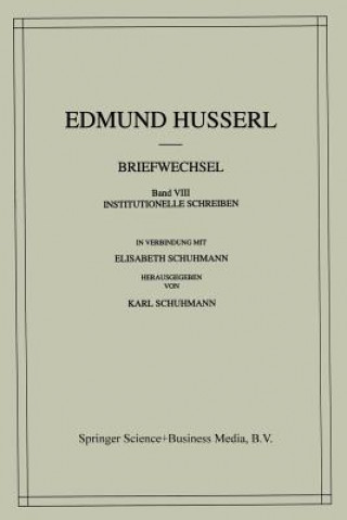 Kniha Briefwechsel Edmund Husserl