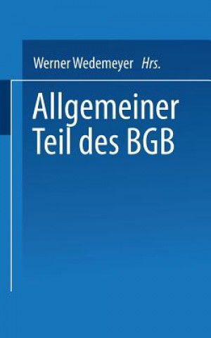 Carte Allgemeiner Teil Des Bgb Werner Wedemeyer