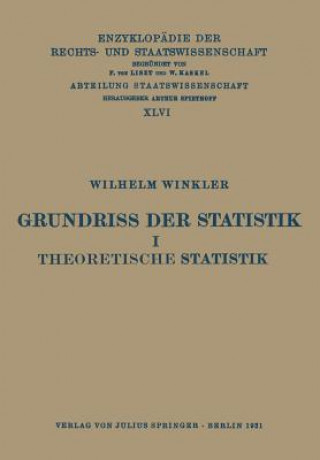 Kniha Grundriss Der Statistik I Theoretische Statistik Wilhelm Winkler