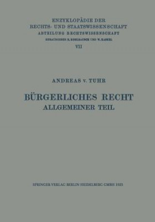 Βιβλίο Burgerliches Recht Allgemeiner Teil Andreas v. Tuhr