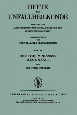 Buch Tod Im Wasser ALS Unfall Walter Gmelin