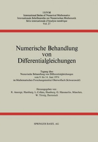 Buch Numerische Behandlung Von Differentialgleichungen R. Ansorge