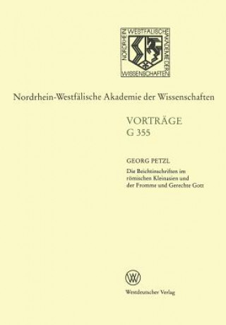 Kniha Beichtinschriften Im Roemischen Kleinasien Und Der Fromme Und Gerechte Gott Georg Petzl