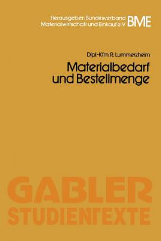 Kniha Materialbedarf Und Bestellmenge Richard Lummerzheim
