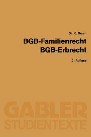 Kniha Bgb -- Familienrecht, Bgb -- Erbrecht Karl Braun