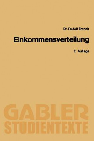 Kniha Theorie Der Einkommensverteilung Rudolf Emrich