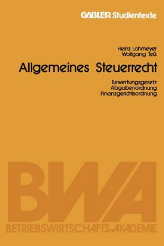 Carte Allgemeines Steuerrecht Heinz Lohmeyer