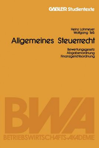 Buch Allgemeines Steuerrecht Heinz Lohmeyer