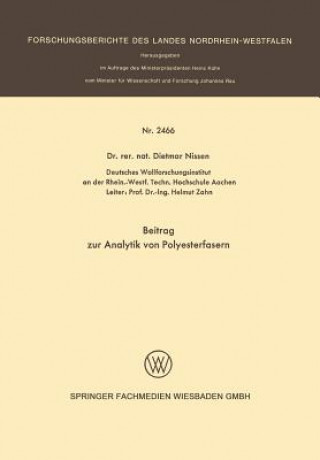 Książka Beitrag Zur Analytik Von Polyesterfasern Dietmar Nissen