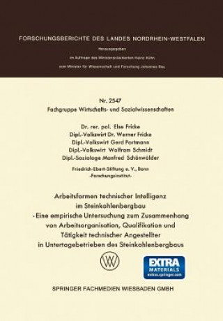 Buch Arbeitsformen Technischer Intelligenz Im Steinkohlenbergbau Else Fricke