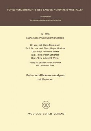 Книга Rutherford-Reuckstreu-Analysen Mit Protonen Hans Mommsen