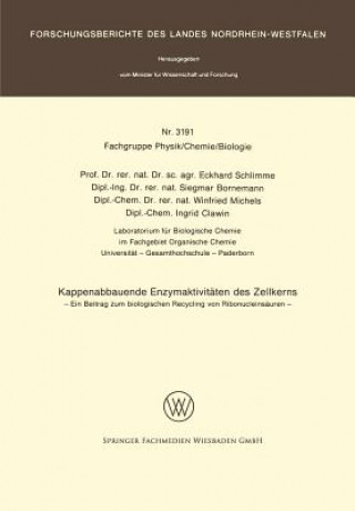 Książka Kappenabbauende Enzymaktivitaten Des Zellkerns Eckhard Schlimme