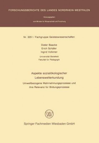 Kniha Aspekte Sozialoekologischer Lebenswelterkundung Dieter Baacke