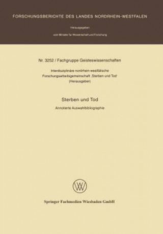 Libro Sterben Und Tod Interdisziplinare Nordrhein-Westfalische Forschung