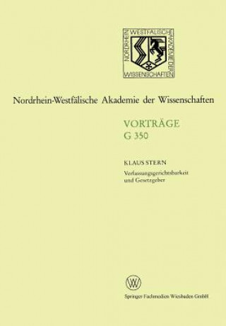 Livre Verfassungsgerichtsbarkeit Und Gesetzgeber Klaus Stern