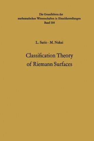 Buch Classification Theory of Riemann Surfaces Leo Sario