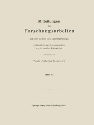 Kniha Mitttelungen UEber Forschungsarbeiten Auf Dem Gebiete Des Ingenieurwesens Walter Krüger
