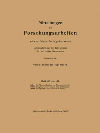 Carte Mitteilungen UEber Forschungsarbeiten Auf Dem Gebiete Des Ingenieurwesens 