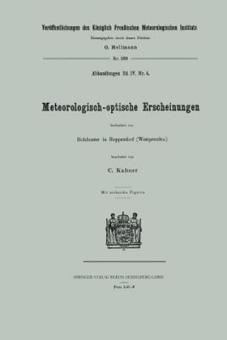 Kniha Meteorologisch-Optische Erscheinungen Carl Kassner