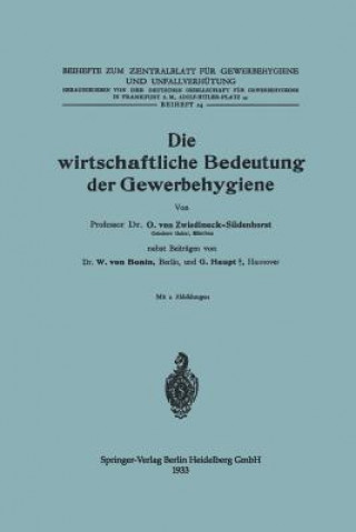 Kniha Wirtschaftliche Bedeutung Der Gewerbehygiene Otto von Zwiedineck-Südenhorst
