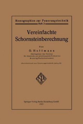 Kniha Vereinfachte Schornsteinberechnung Otto Hoffmann