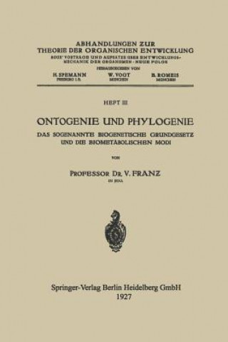 Kniha Ontogenie Und Phylogenie V. Franz