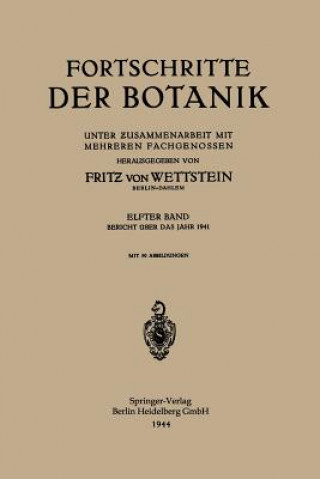 Carte Fortschritte Der Botanik Fritz von Wettstein