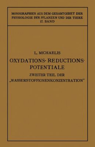 Knjiga Oxydations-Reductions-Potentiale Leonor Michaelis