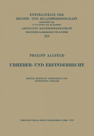 Carte Urheber- Und Erfinderrecht Philipp Allfeld