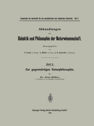 Kniha Zur Gegenwartigen Naturphilosophie Alois Höfler