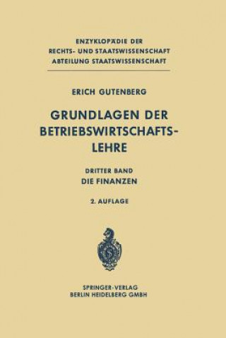 Kniha Grundlagen Der Betriebswirtschaftslehre Erich Gutenberg