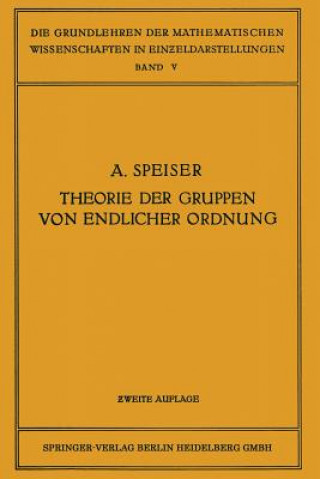 Könyv Theorie Der Gruppen Von Endlicher Ordnung Andreas Speiser