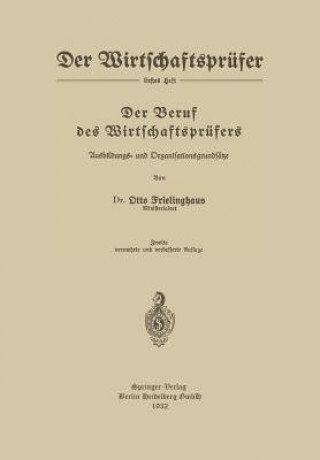Book Der Beruf Des Wirtschaftsprufers Otto Frielinghaus