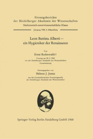 Könyv Leon Battista Alberti -- Ein Hygieniker Der Renaissance Ernst Rodenwaldt