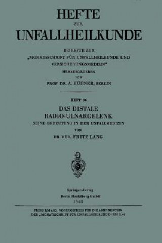 Kniha Distale Radio-Ulnargelenk Fritz Lang