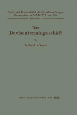 Könyv Das Devisentermingeschaft Joachim Vogel