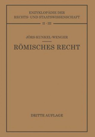 Kniha Roemisches Privatrecht Paul Jörs