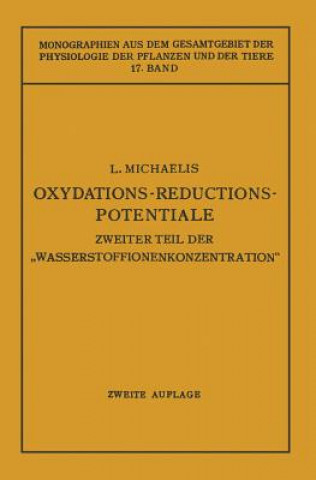 Kniha Oxydations-Reductions-Potentiale Leonor Michaelis