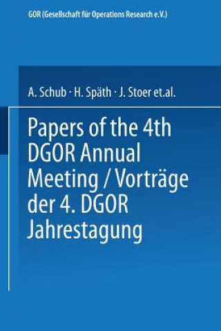 Книга Vortrage der Jahrestagung 1974 DGOR Papers of the Annual Meeting A. Schub