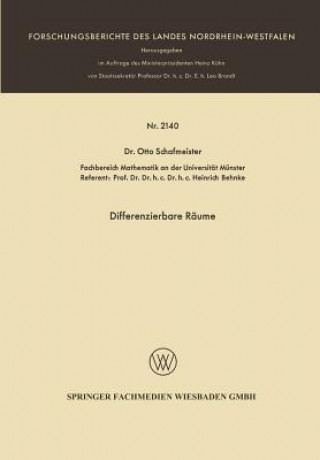 Kniha Differenzierbare Raume Otto Schafmeister