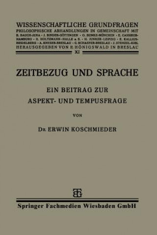 Könyv Zeitbezug Und Sprache Erwin Koschmieder