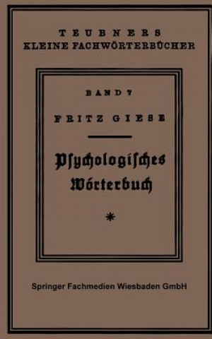 Libro Psÿchologisches Woerterbuch Fritz Giese