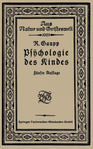 Kniha Psychologie Des Kindes Robert Gaupp