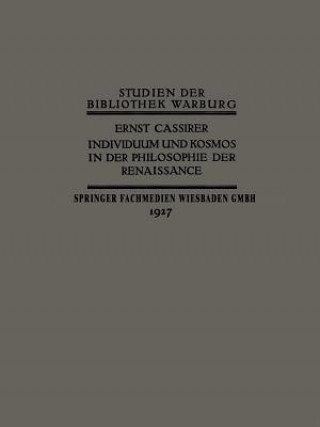 Kniha Individuum Und Kosmos in Der Philosophie Der Renaissance Ernst Cassirer