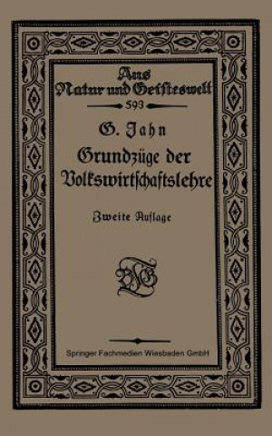 Könyv Grundzuge Der Volkswirtschaftslehre Georg Jahn