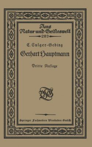 Book Gerhart Hauptmann Emil Sulger-Gebing