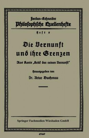 Könyv Die Vernunft Und Ihre Grenzen Artur Buchenau