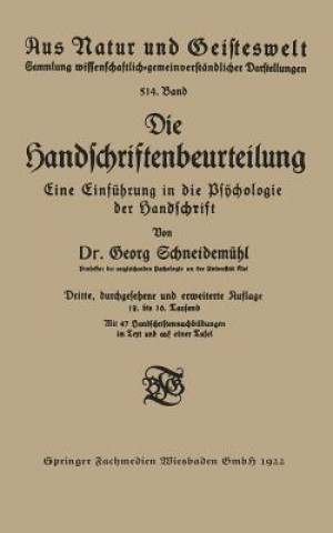 Carte Die Handschriftenbeurteilung Georg Schneidemühl